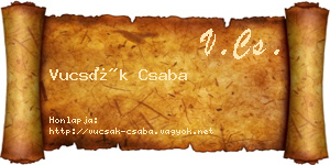 Vucsák Csaba névjegykártya